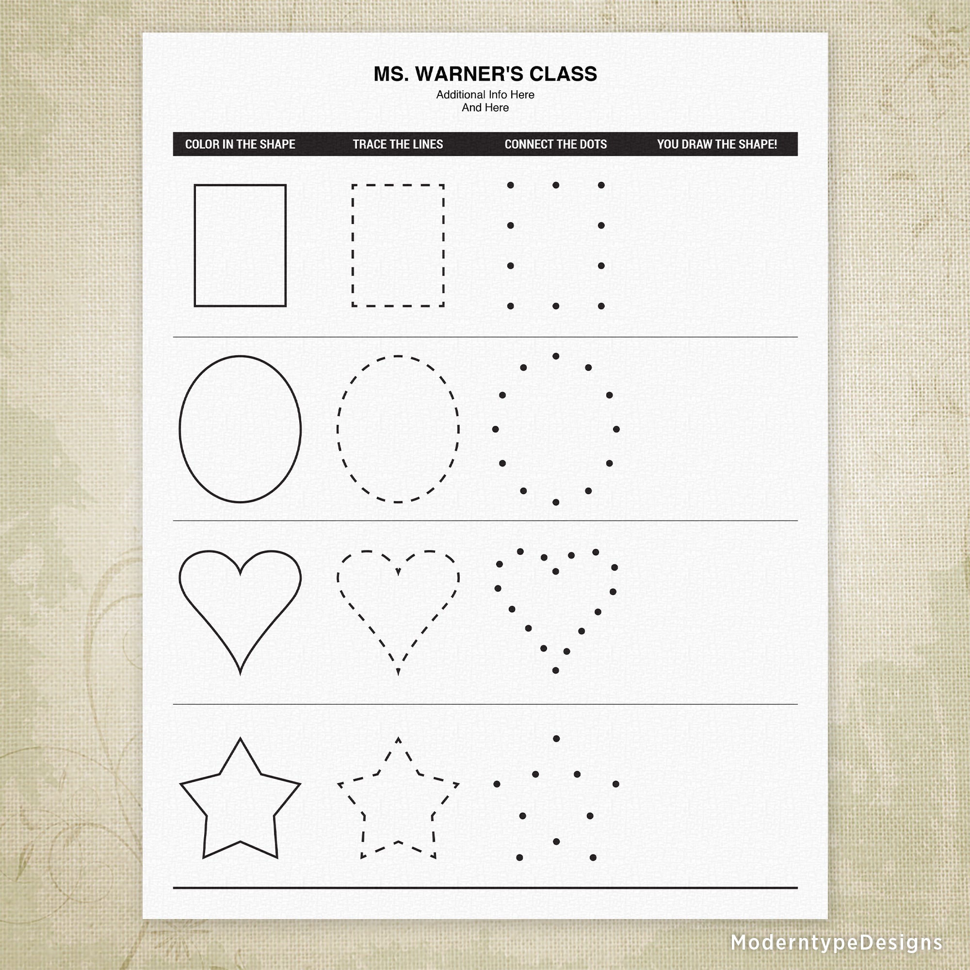 Shape Coloring & Drawing Printable