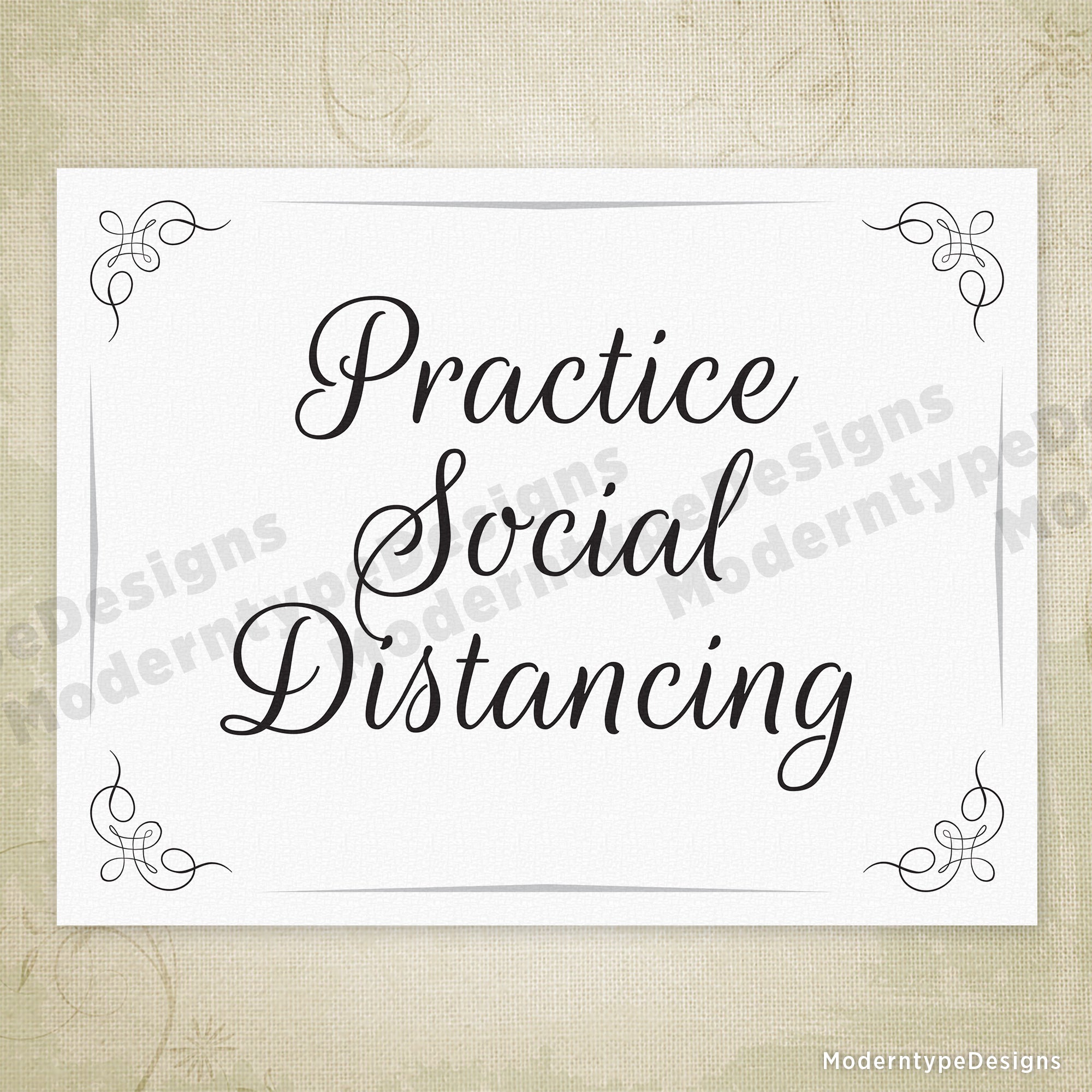 Practice Social Distancing Printable Sign