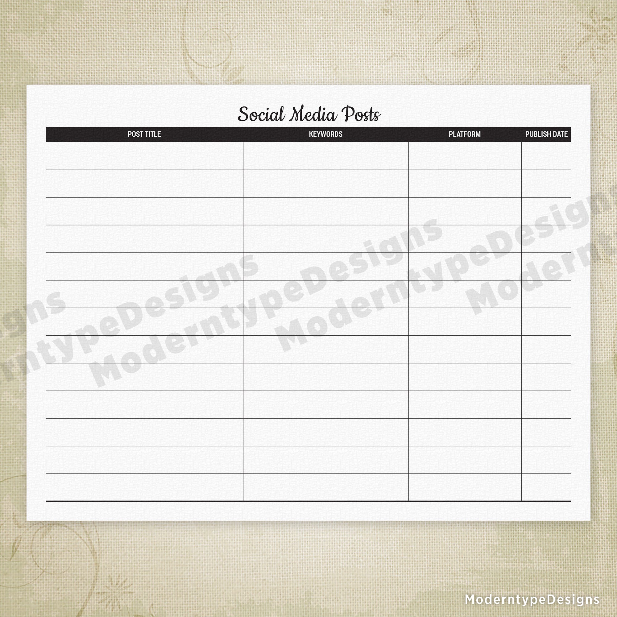 Social Media Posts Printable