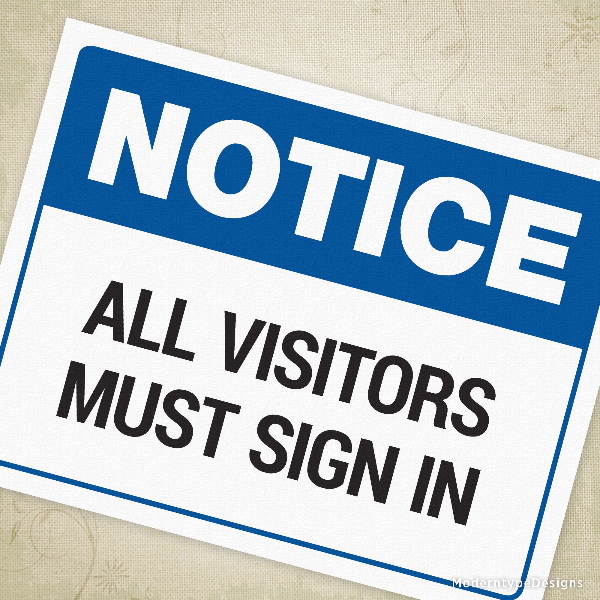 All Visitors Must Sign In Printable Sign