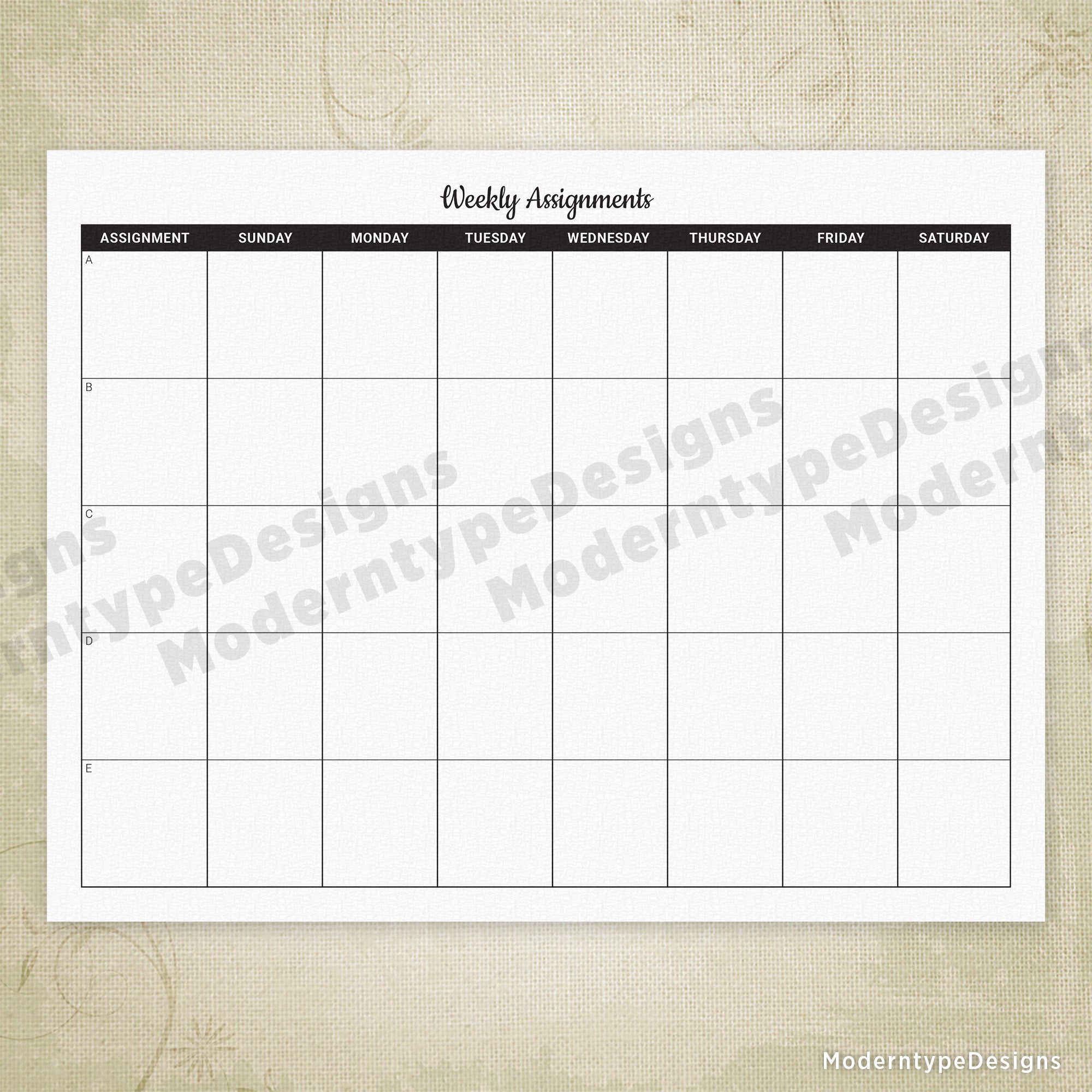 Weekly Planner Printable