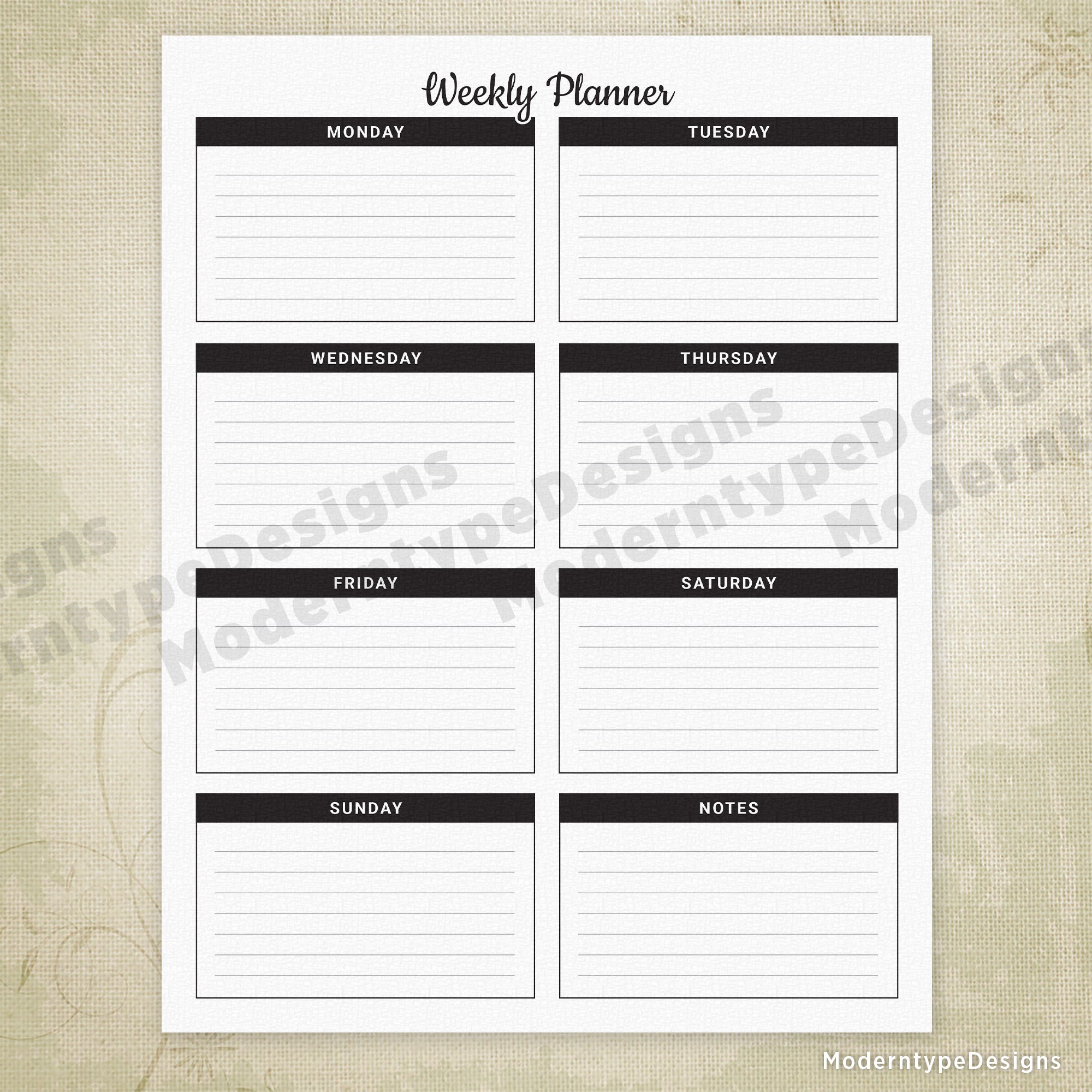 Weekly Planner Printable