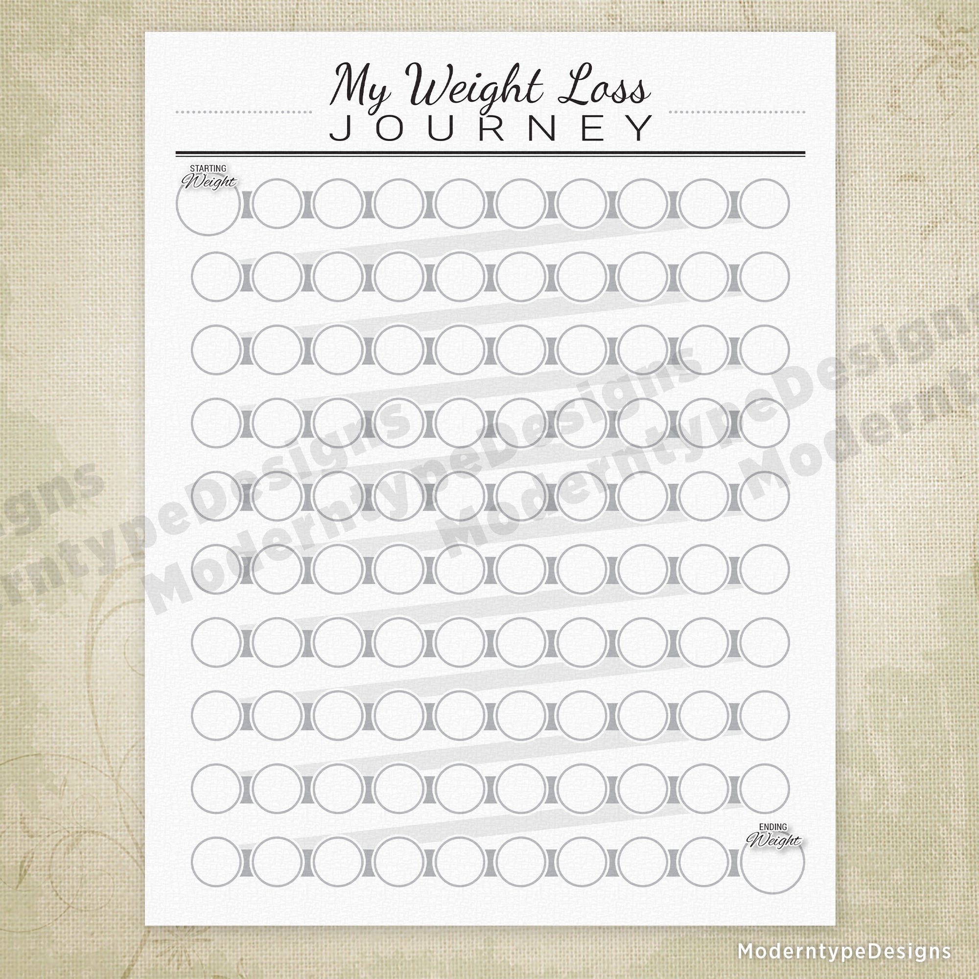 My Weight Loss Journey Printable