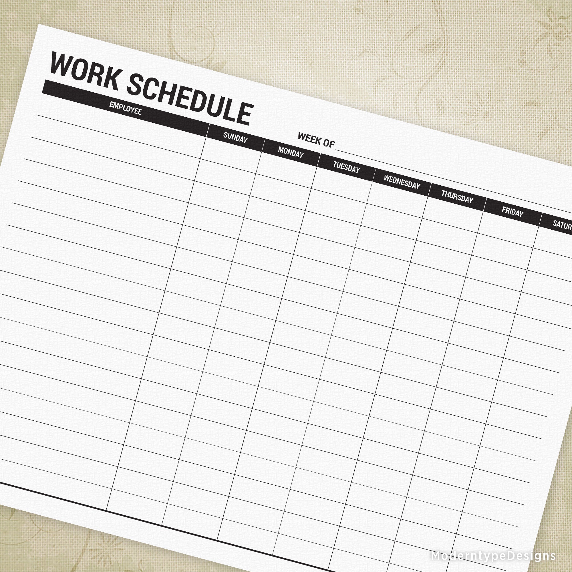 employee-work-schedule-printable-form-sunday-saturday for Free Printable Employee Work Schedule Template Employee Work Schedule Printable Form (Sunday - Saturday) for Free Printable Employee Work Schedule Template