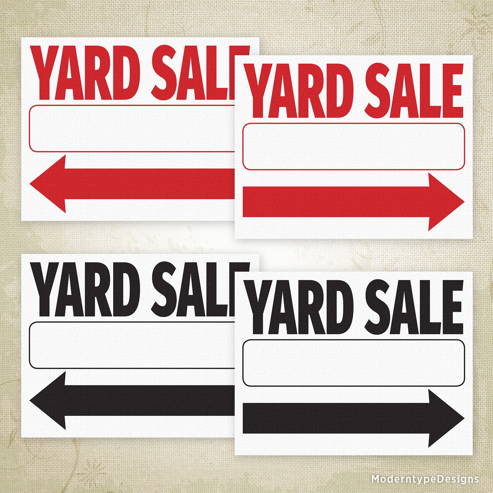 Yard Sale Flyer Printable Sign (Left & Right Arrows)