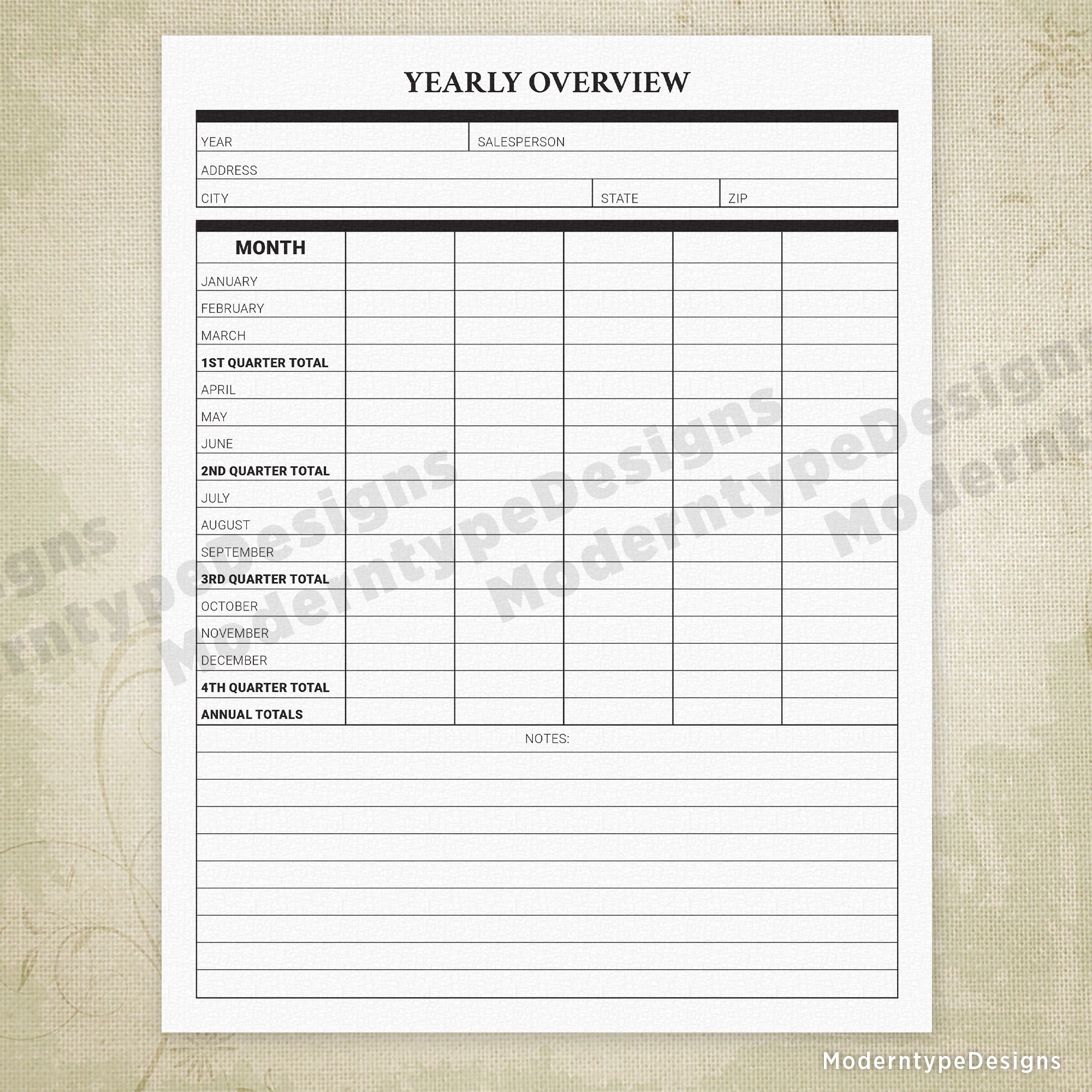 Yearly Expense Report Printable Form