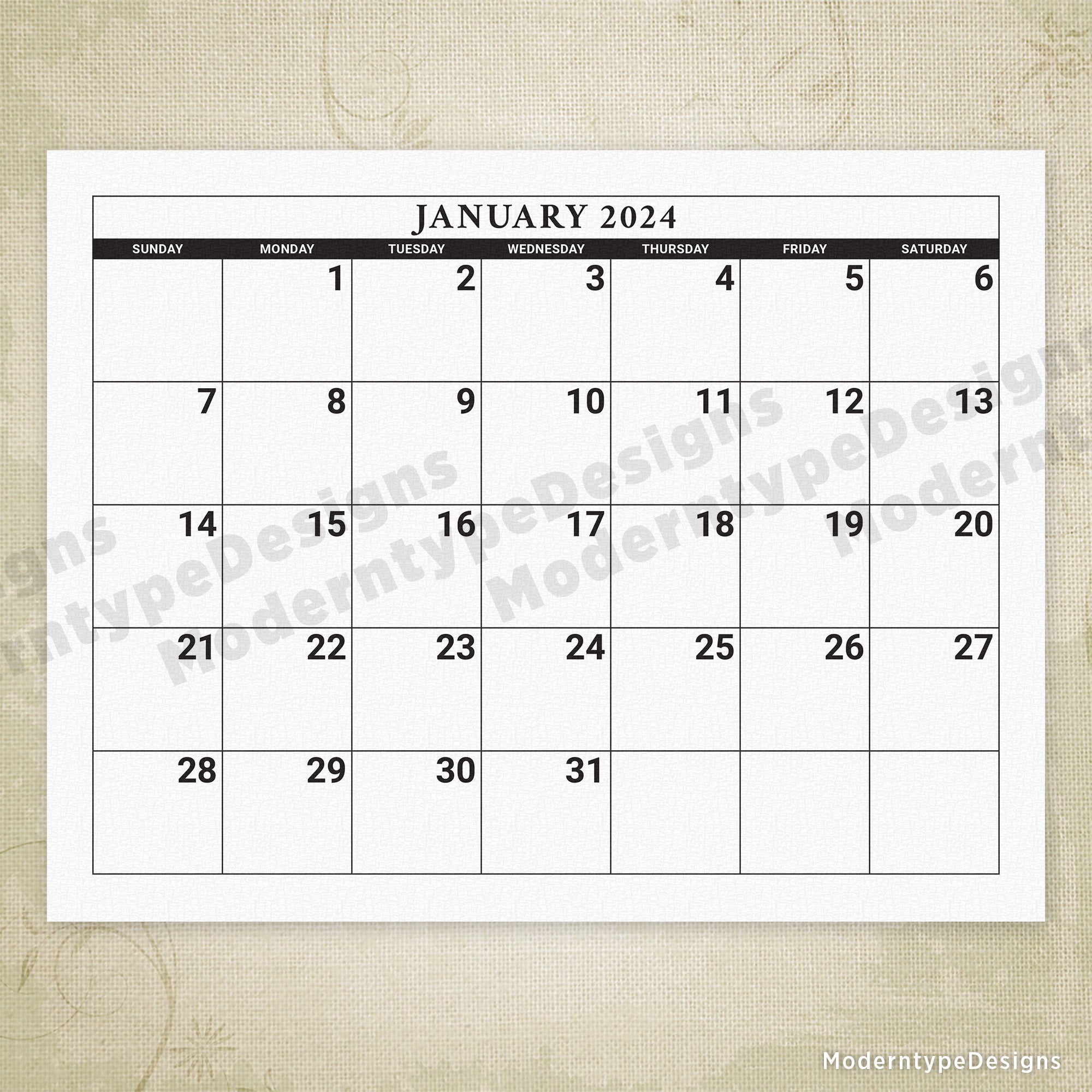 2024 Monthly Printable Calendar #2