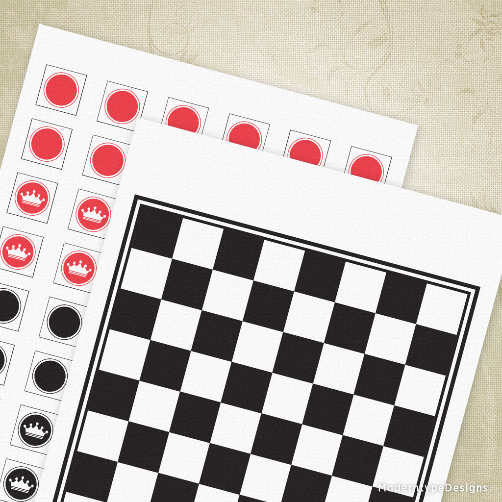 Checker Printable Full Screen.pdf Checkers with Board Printable
