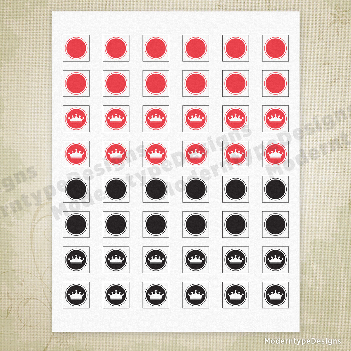 Checker Printable Full Screen.pdf Checkers with Board Printable