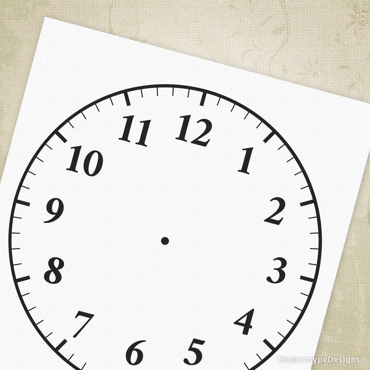 Sample Movable Clock Clock with Hands Printable