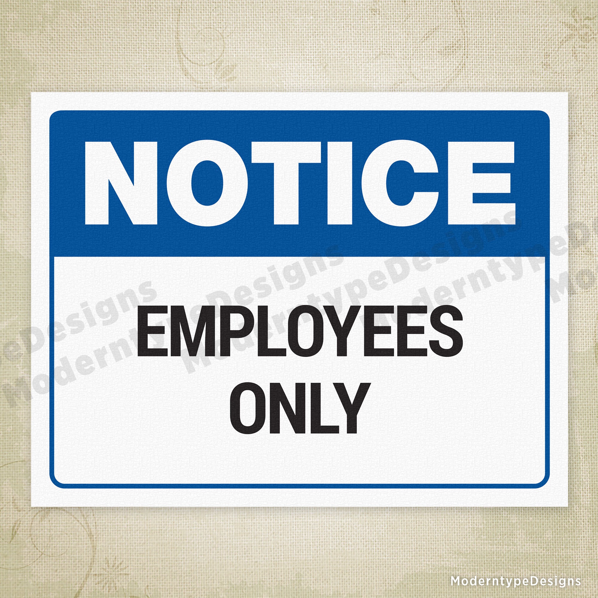 Employees Only Printable Sign