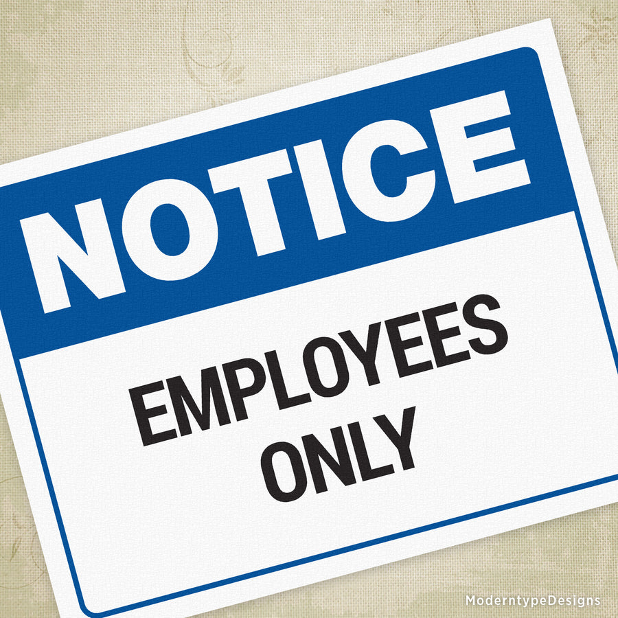 Employees Only Printable Sign