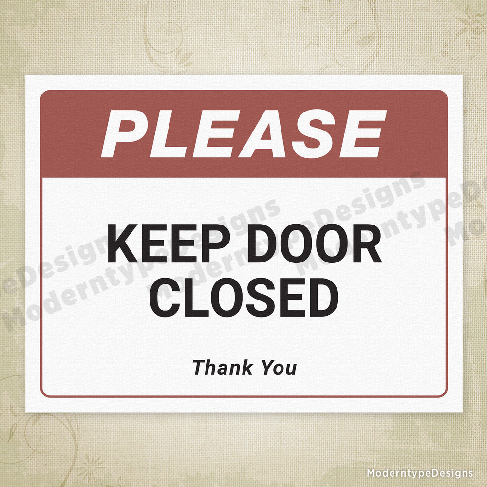 Keep Door Closed Printable Sign