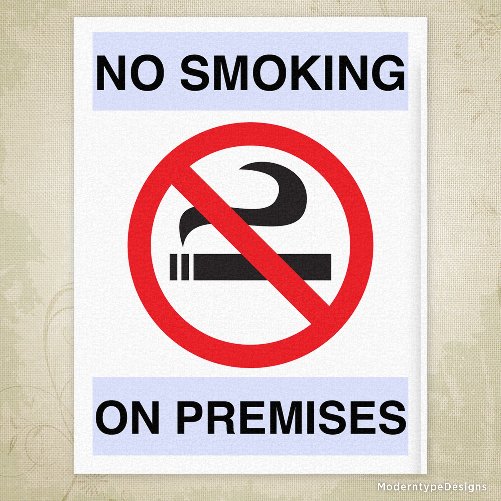 No Smoking Printable Sign, Editable