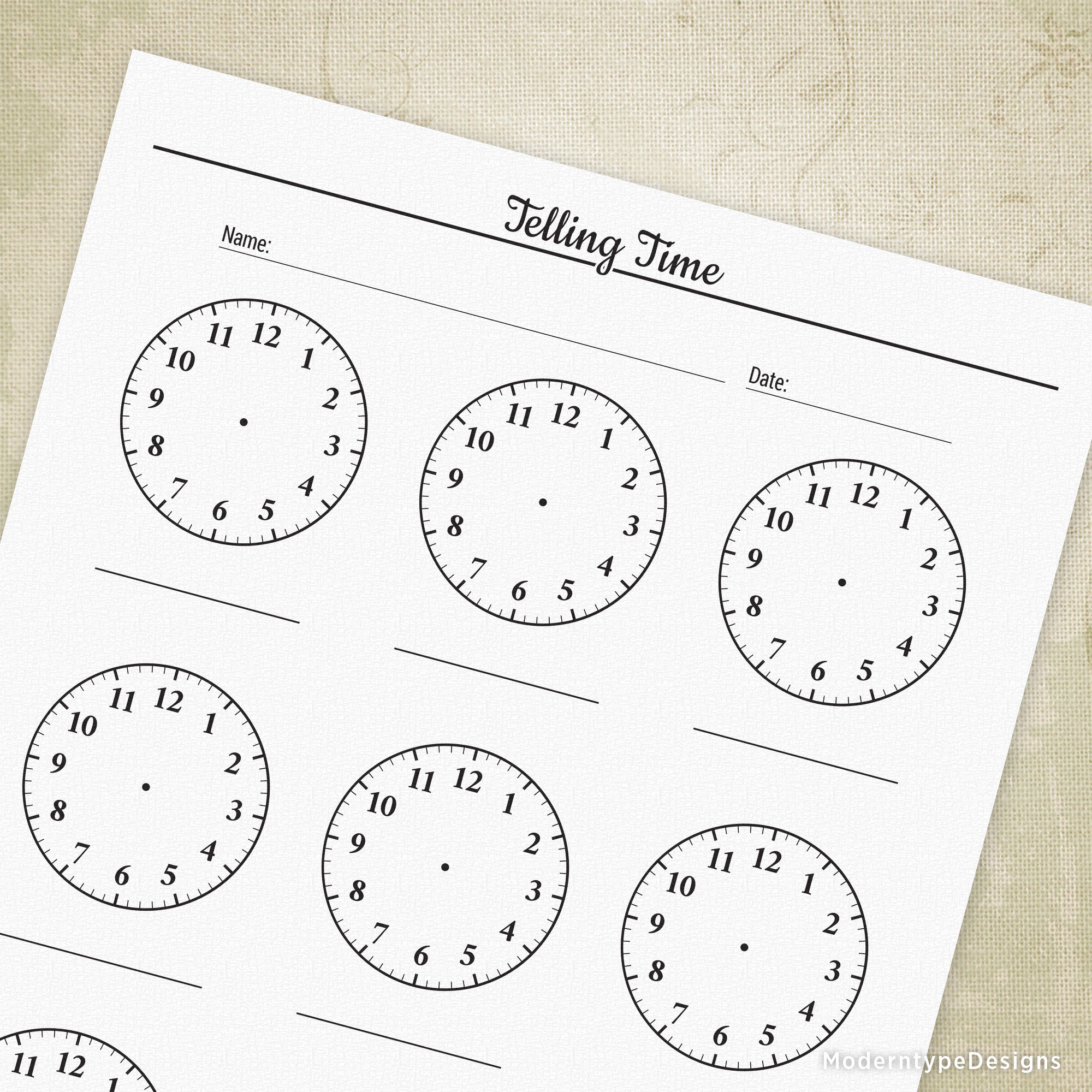 Master analog timekeeping with this expertly designed Telling Time Printable Clocks PDF worksheet. There are nine blank clock faces with clearly numbered hours, allowing learners to practice positioning hour and minute hands accurately.