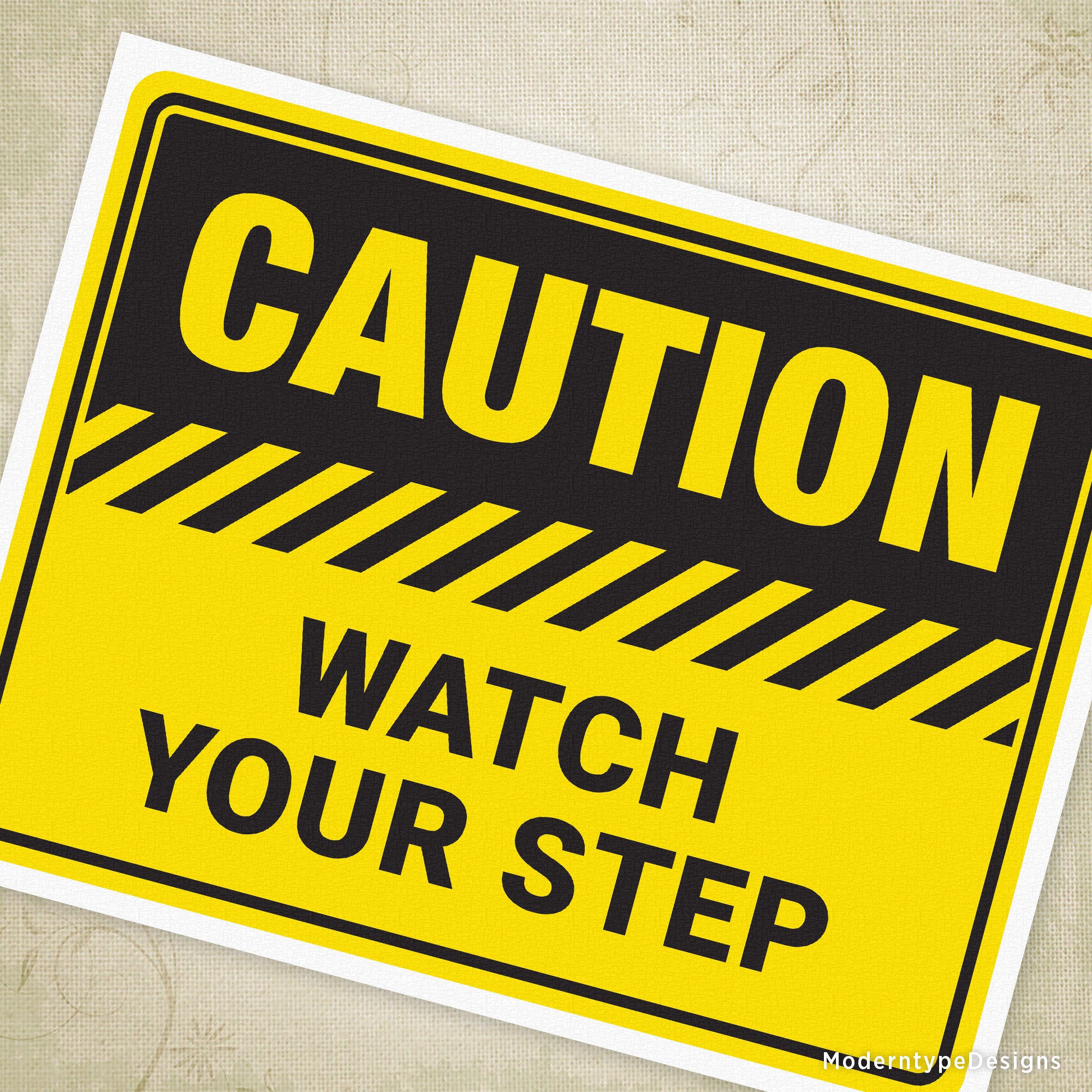 This Caution Watch Your Step Printable Sign is a clear and professional safety reminder designed to prevent slips and falls. Delivered as a PDF, it allows easy and convenient printing on demand, ensuring you can place it wherever needed.