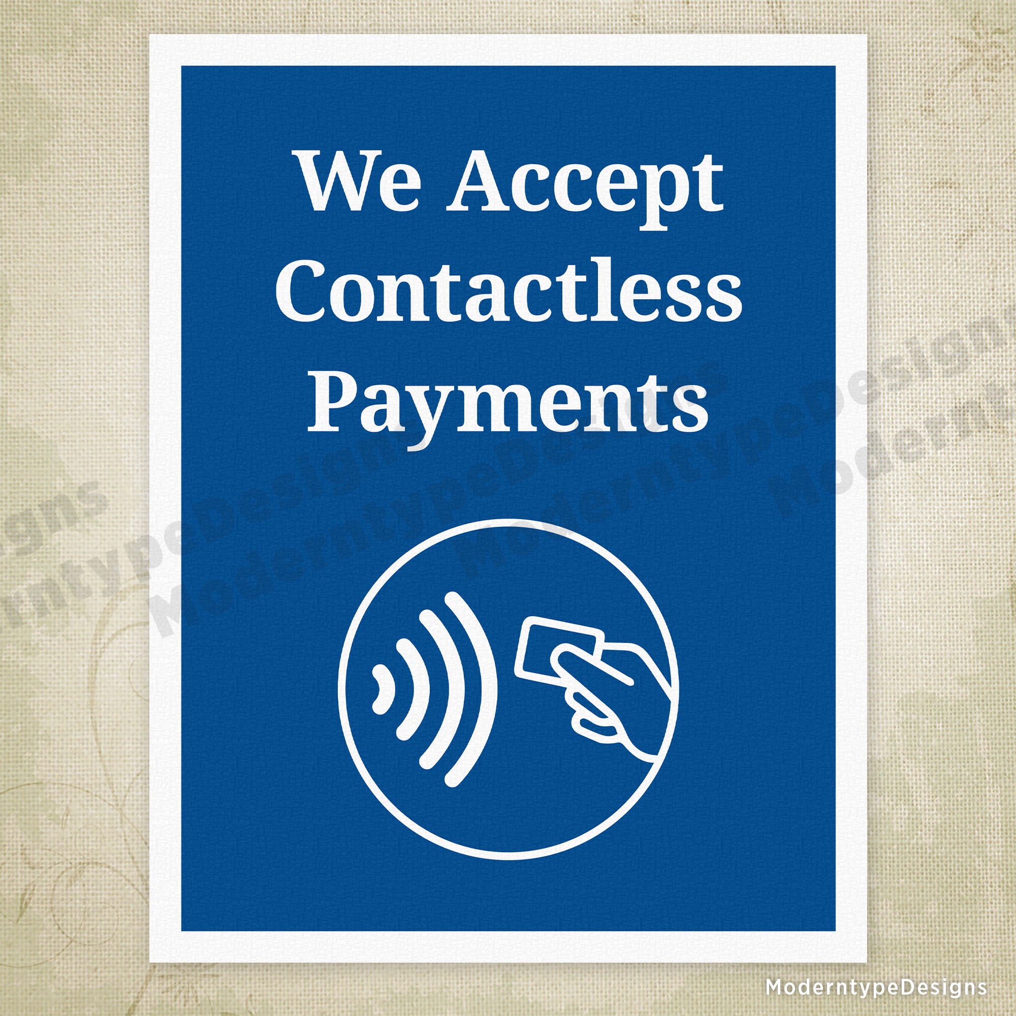 We Accept Contactless Payments Printable Sign