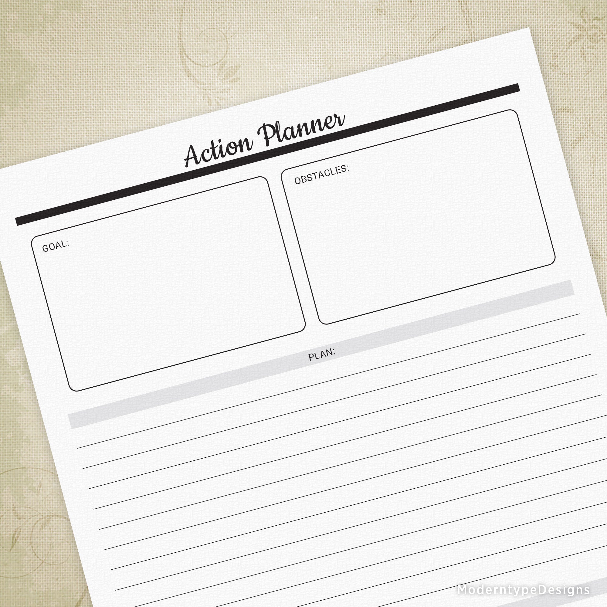 Action Planner Printable