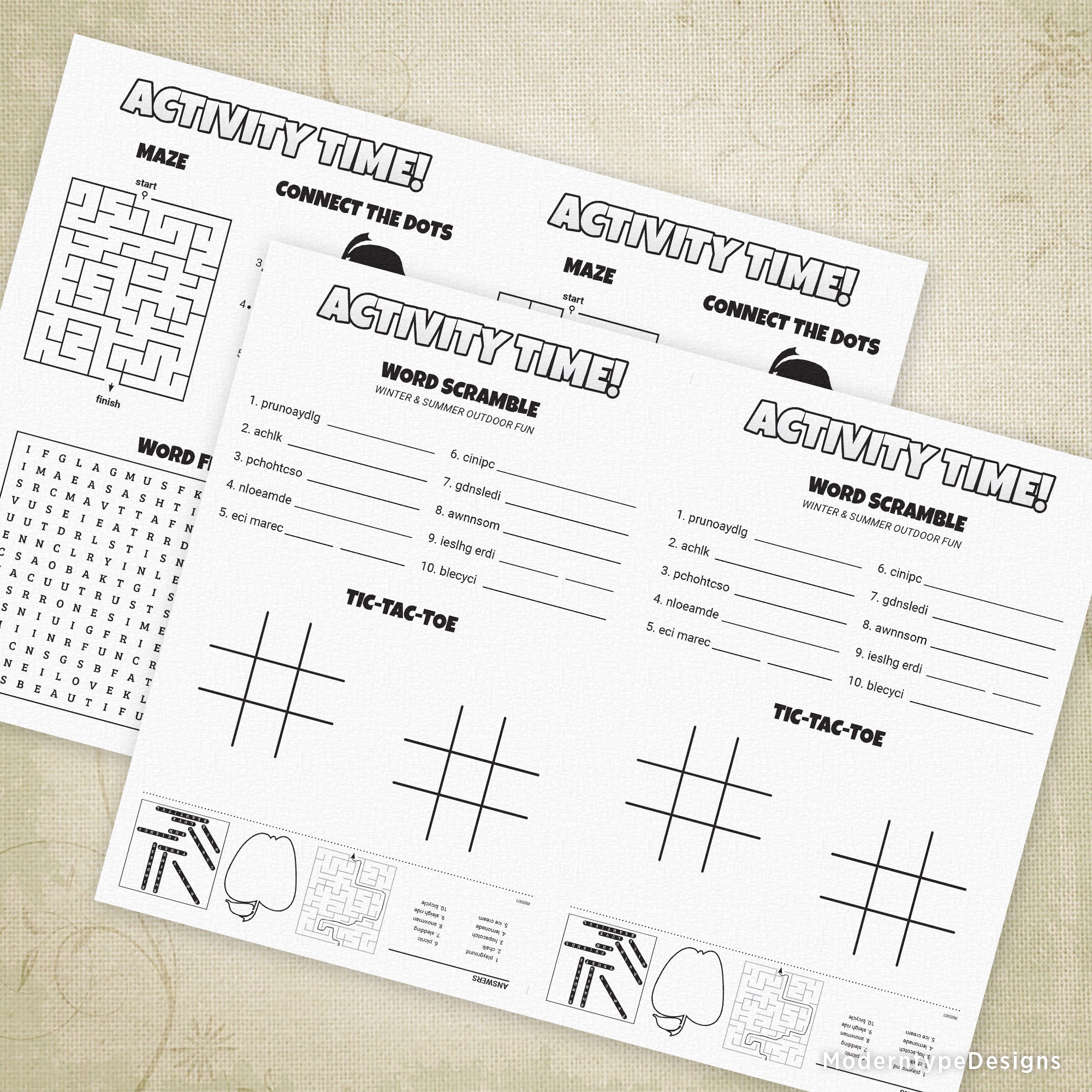 Activity Bulletin Insert Printable, 5.5 x 8.5, Half Sheet