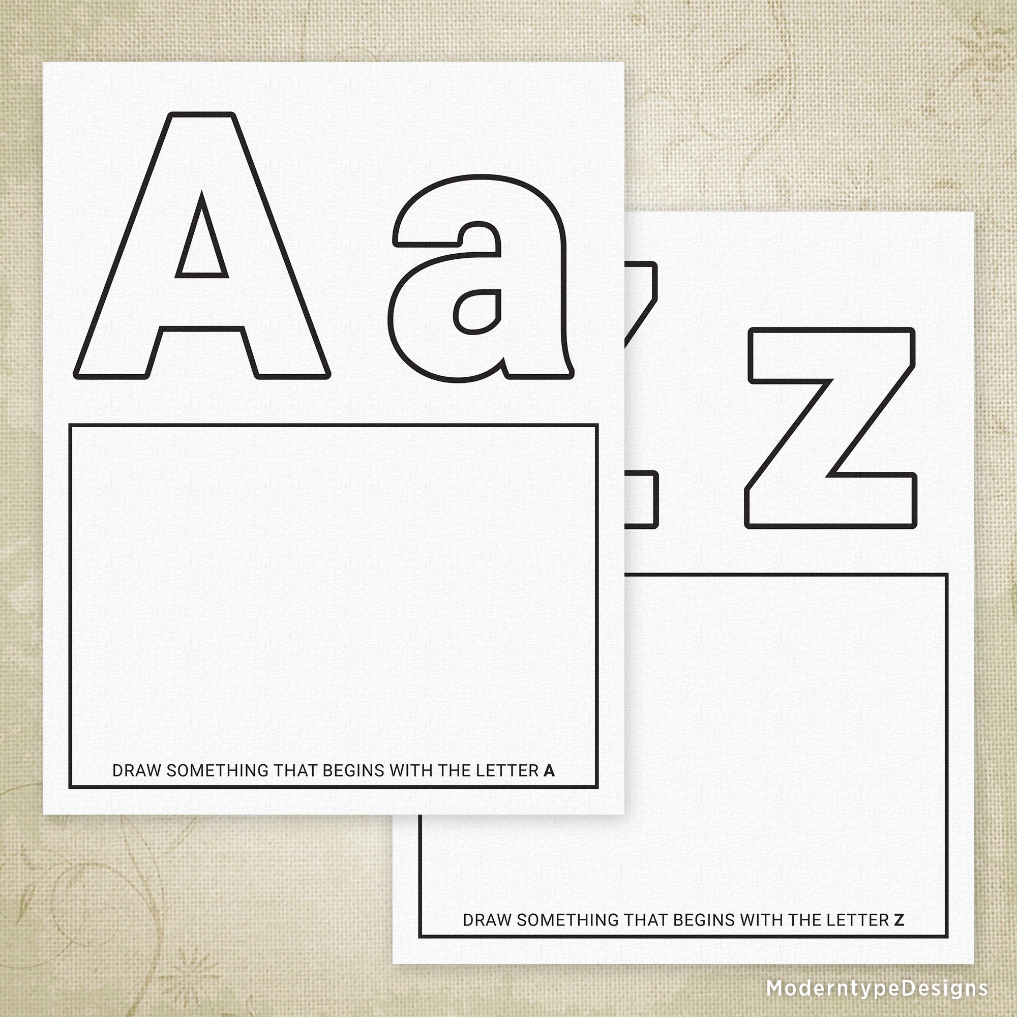 A-Z Alphabet Coloring Pages Printable