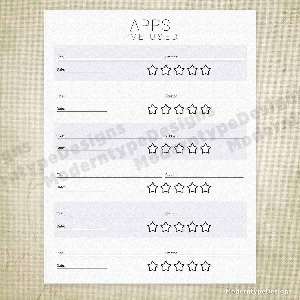 In Use Printable Apps I've Used & I Want to Use Printable