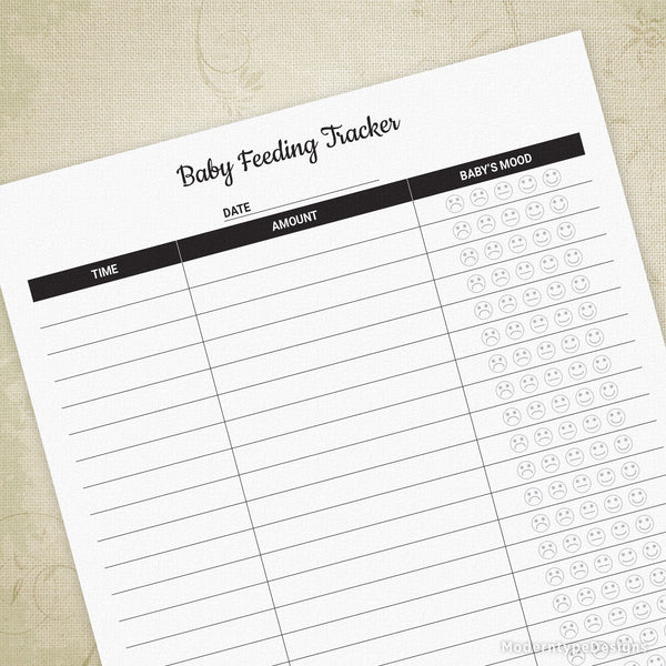 Feeding Log Breastfeeding Tracker Baby Feeding Tracker Printable
