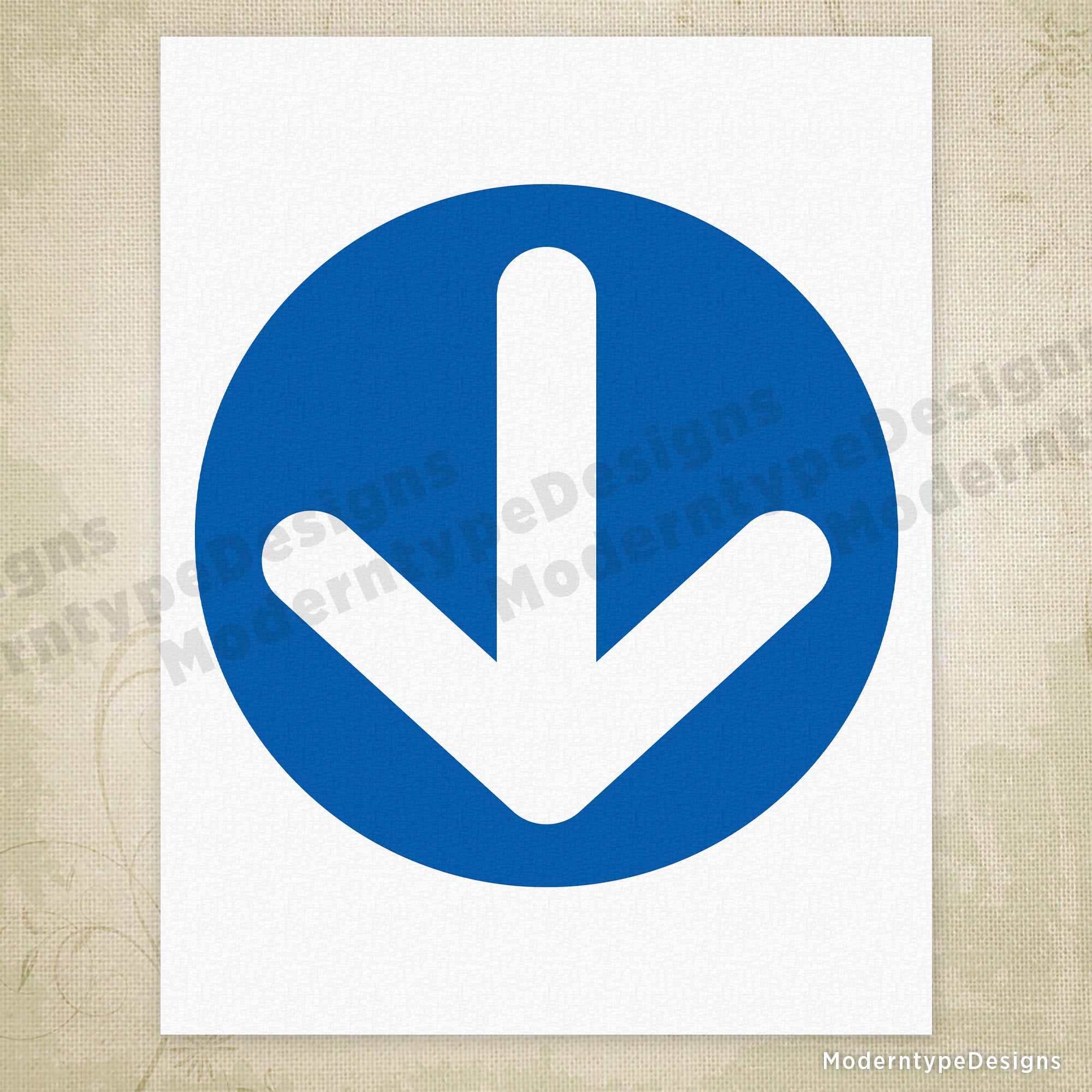 Blue Arrow for any Direction Printable Sign