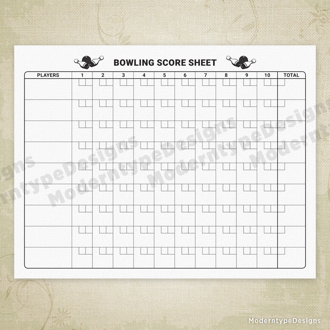 Bowling Scoring Sheet Printable Bowling Scoring Sheet Printable