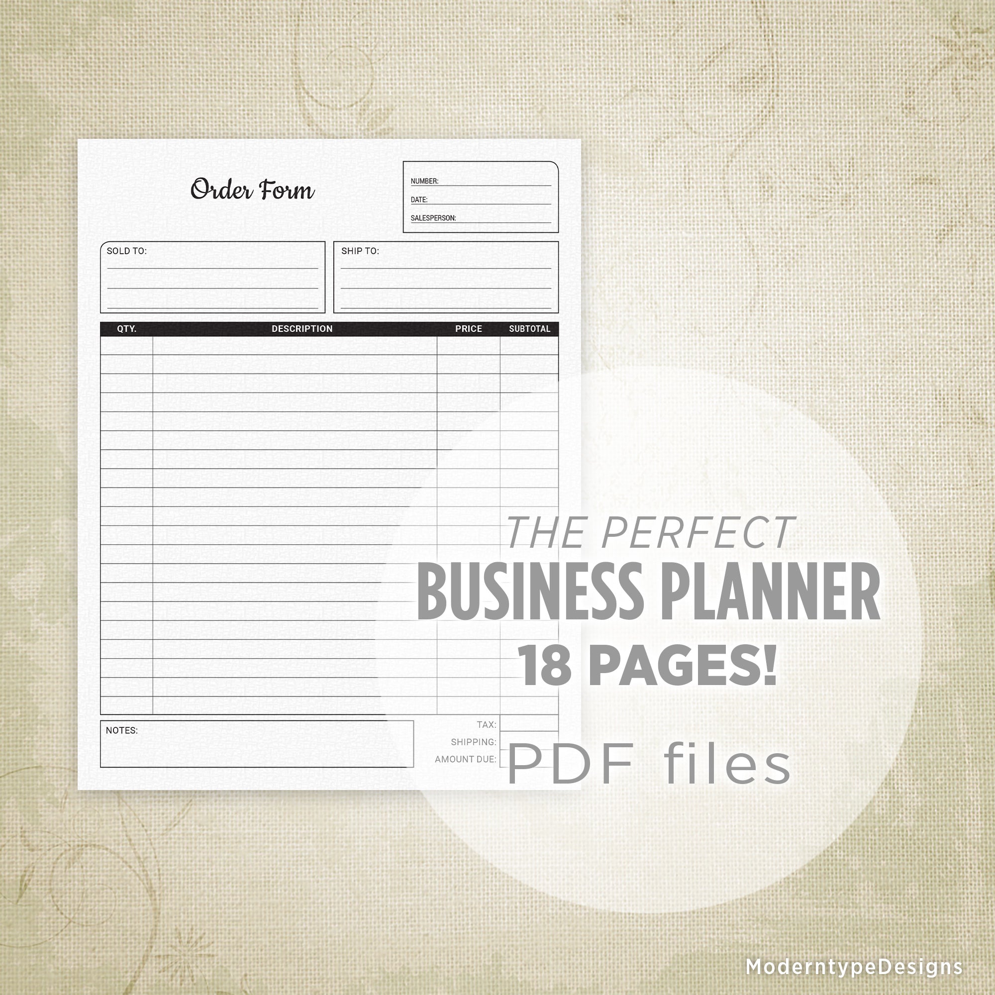 Business Planner Printable Kit