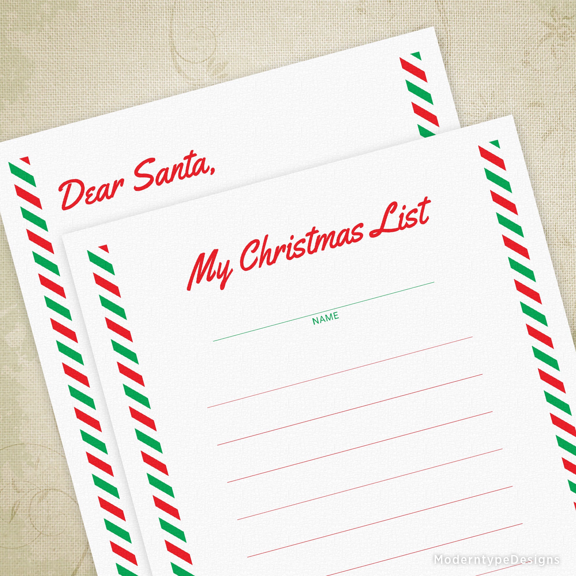 Christmas Letter & List Printables