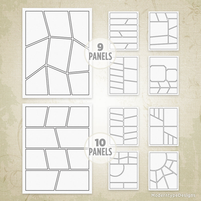 Complex Comic Book Panels Printable