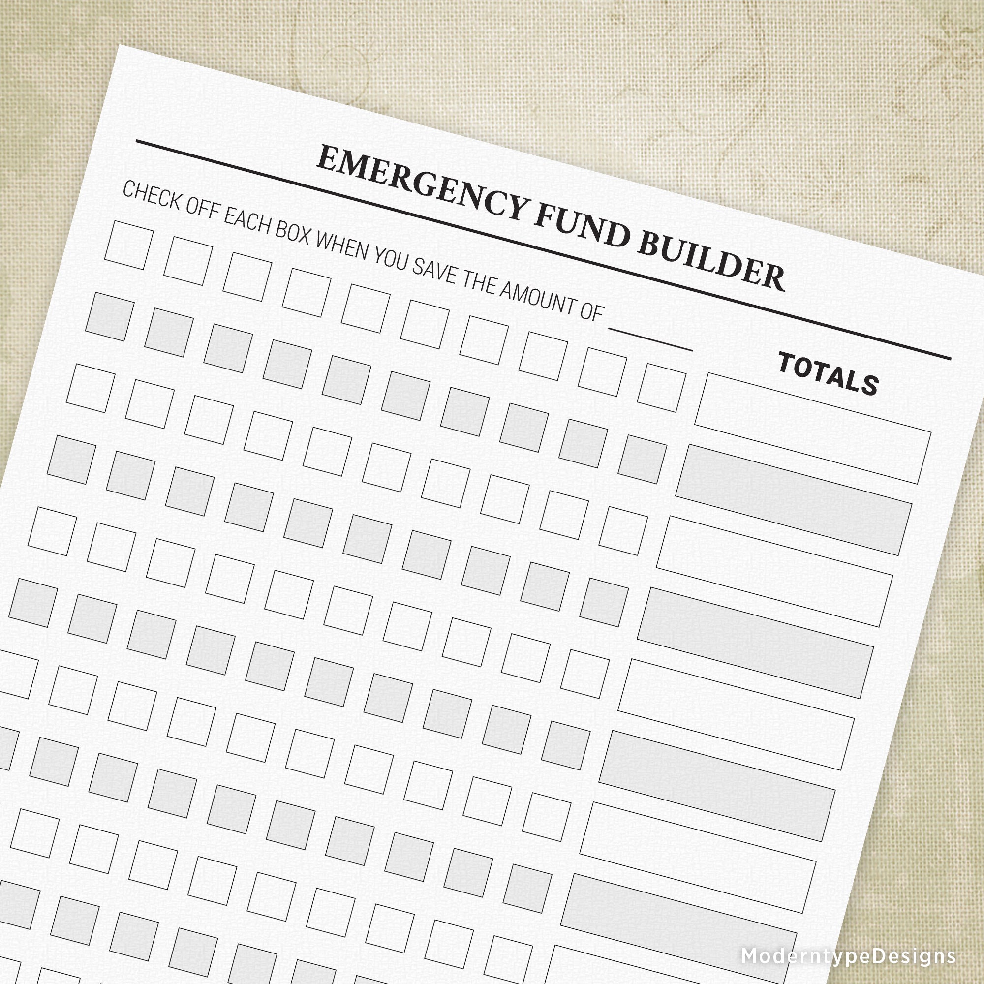 Emergency Fund Builder Printable