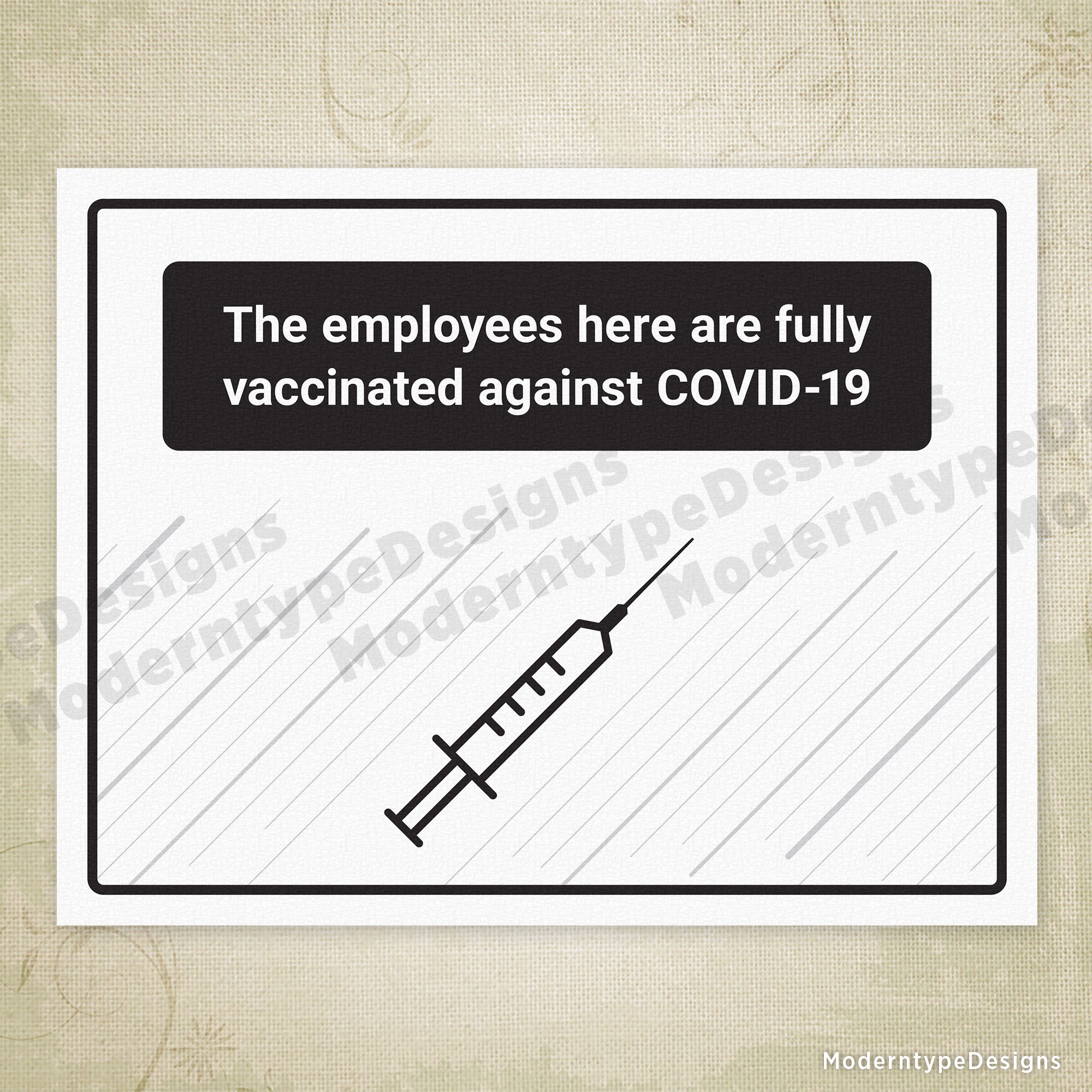 Employees Here are Vaccinated Printable Sign