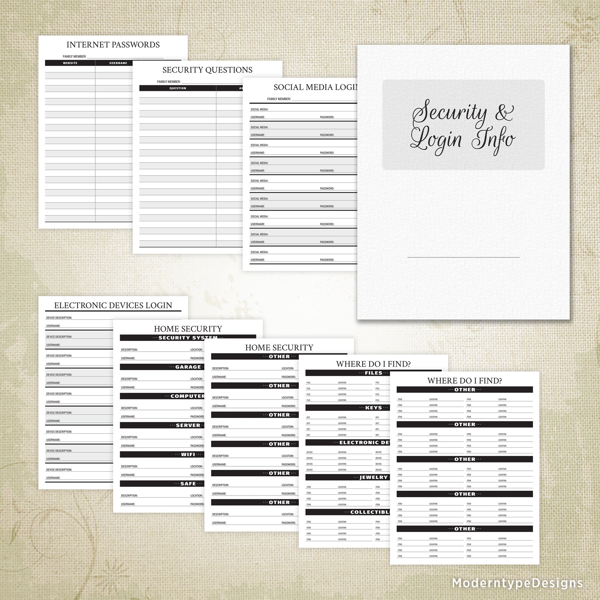 End of life planner kit printable