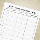 Euchre Score Sheet Printable