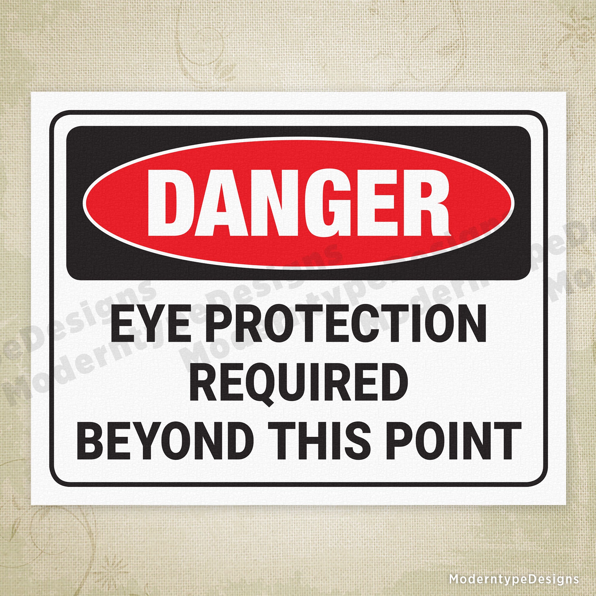 Eye Protection Required Printable Sign