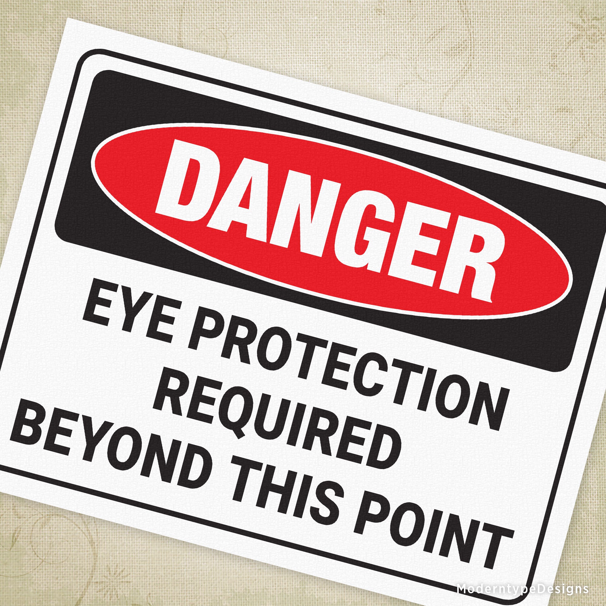 Eye Protection Required Sticker