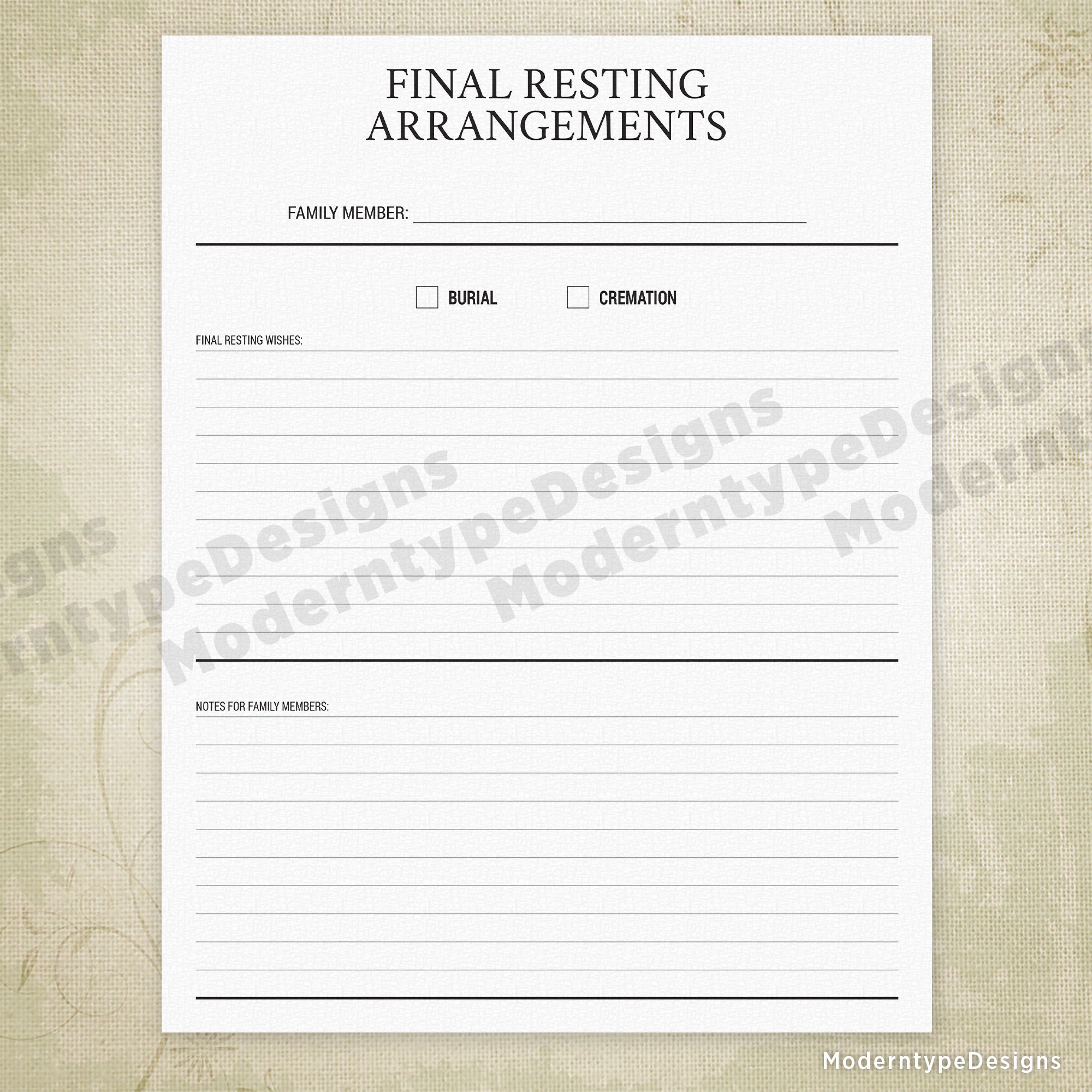 Final Resting Arrangements Printable - End of Life final-resting-arrangements-printable-end-of-life