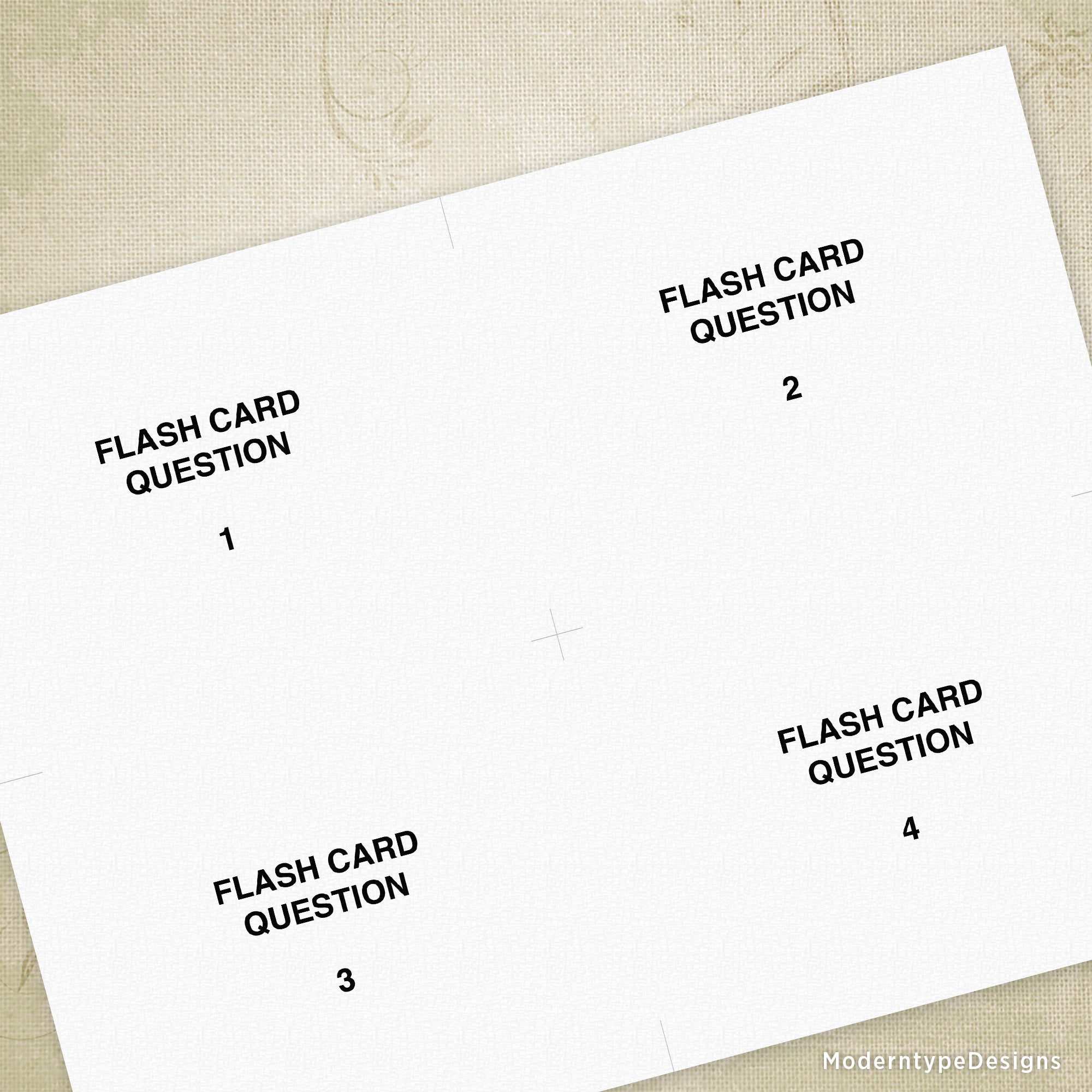 Flash Cards Printable - Large, 5.5 x 4.25", Editable