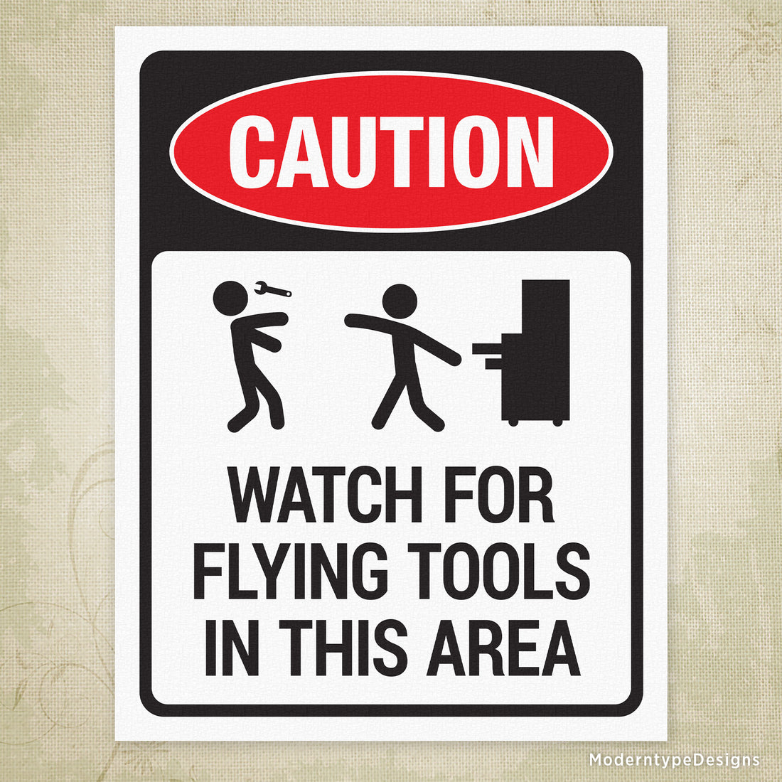 Watch for Flying Tools Printable Sign