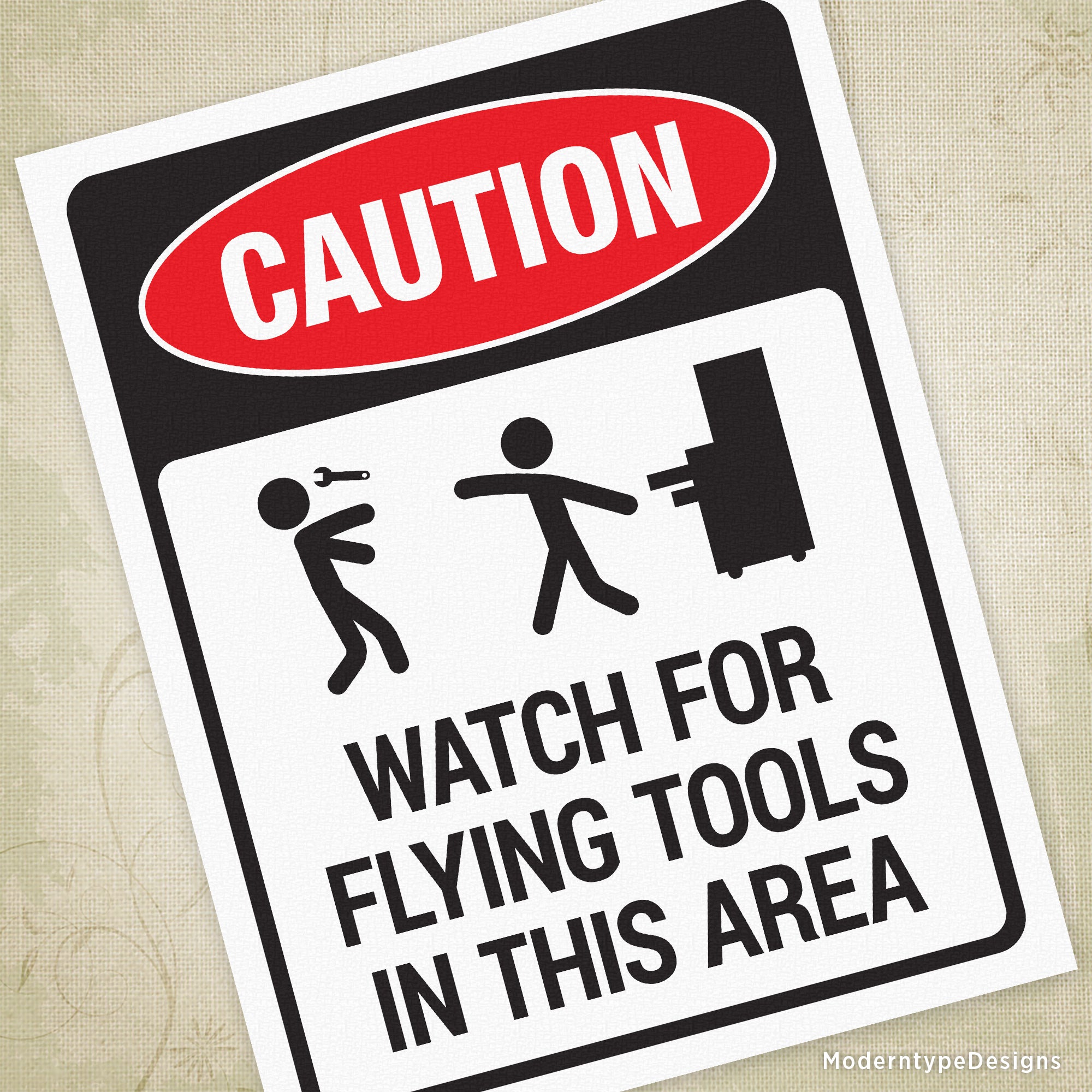 Watch for Flying Tools Printable Sign