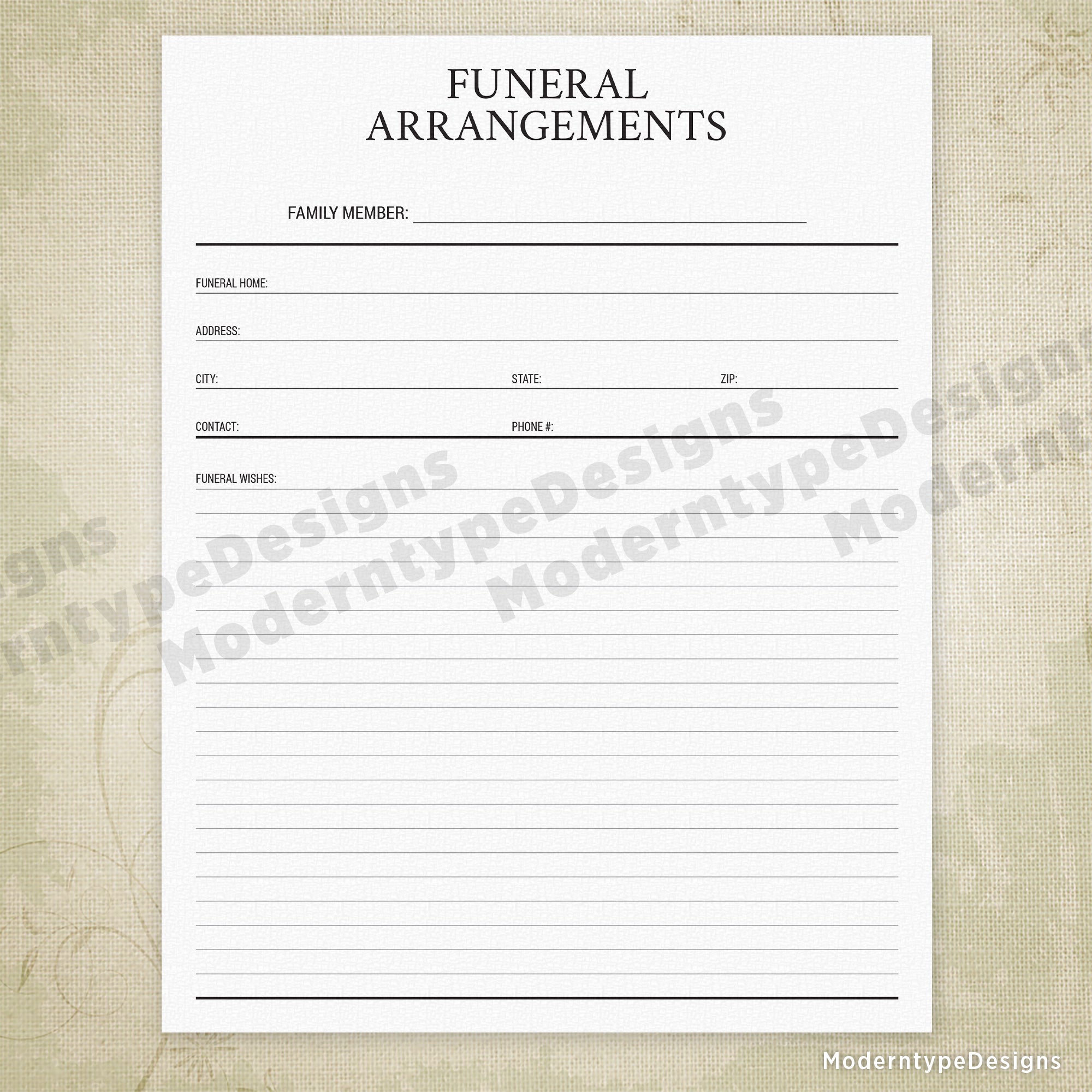 Funeral Arrangements Printable - End of Life funeral-arrangements-printable-end-of-life