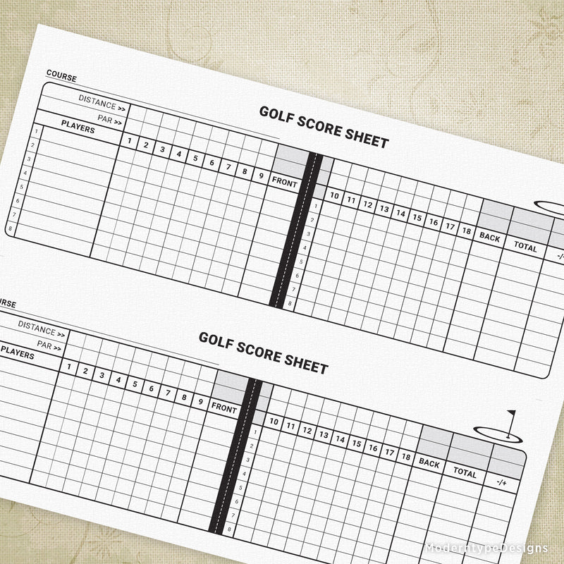 Golf Scoring Sheet Printable 2 Games