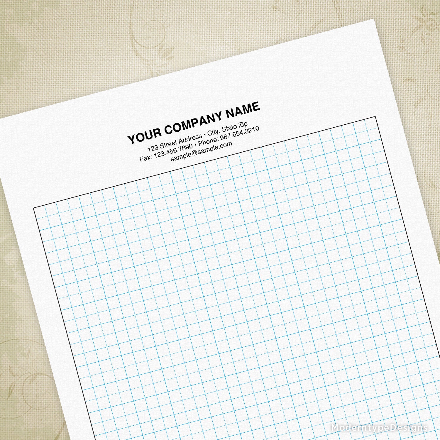 Graph paper printable for clipboard, personalized
