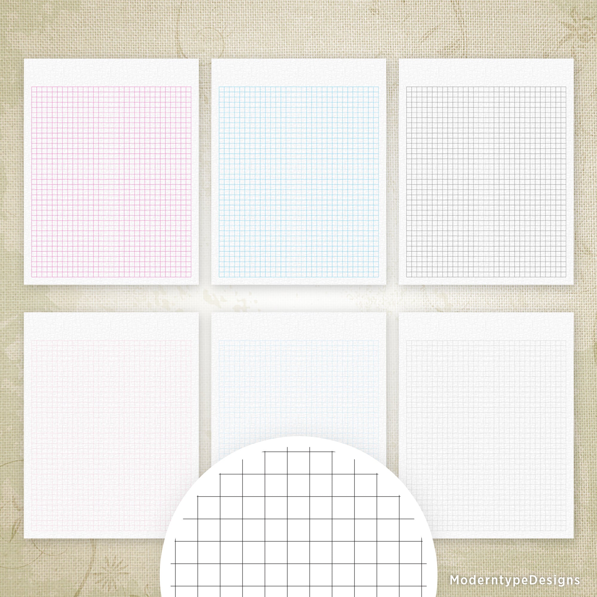 Regular Square Grid Digital Paper Printable