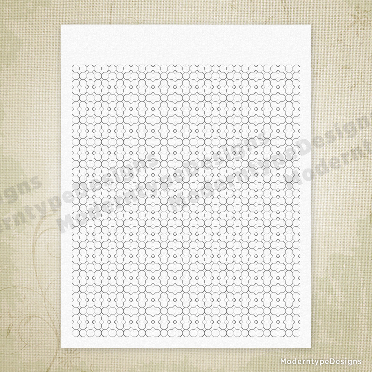 Octagon Grid Digital Paper Printable