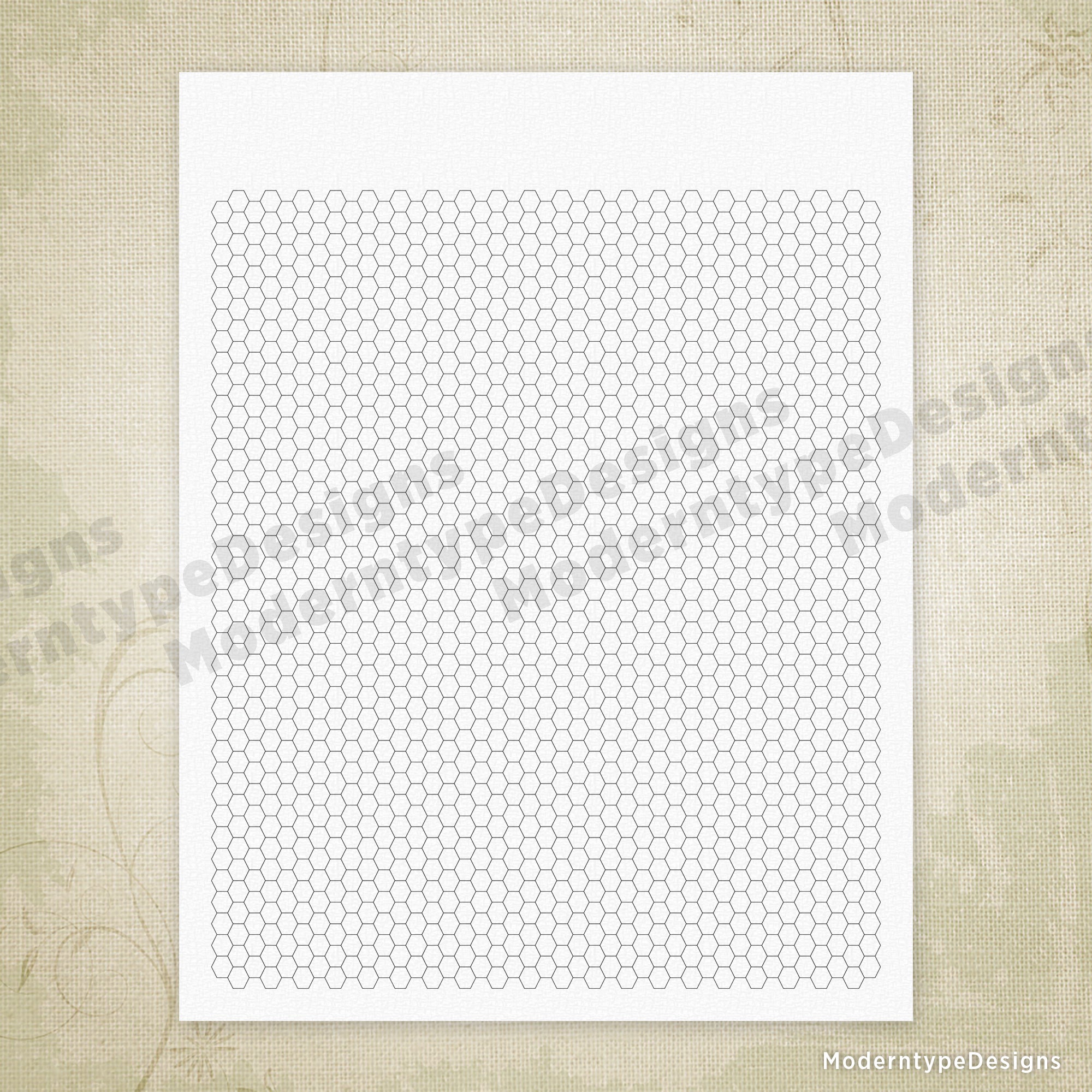 Hexagon Grid Digital Paper Printable