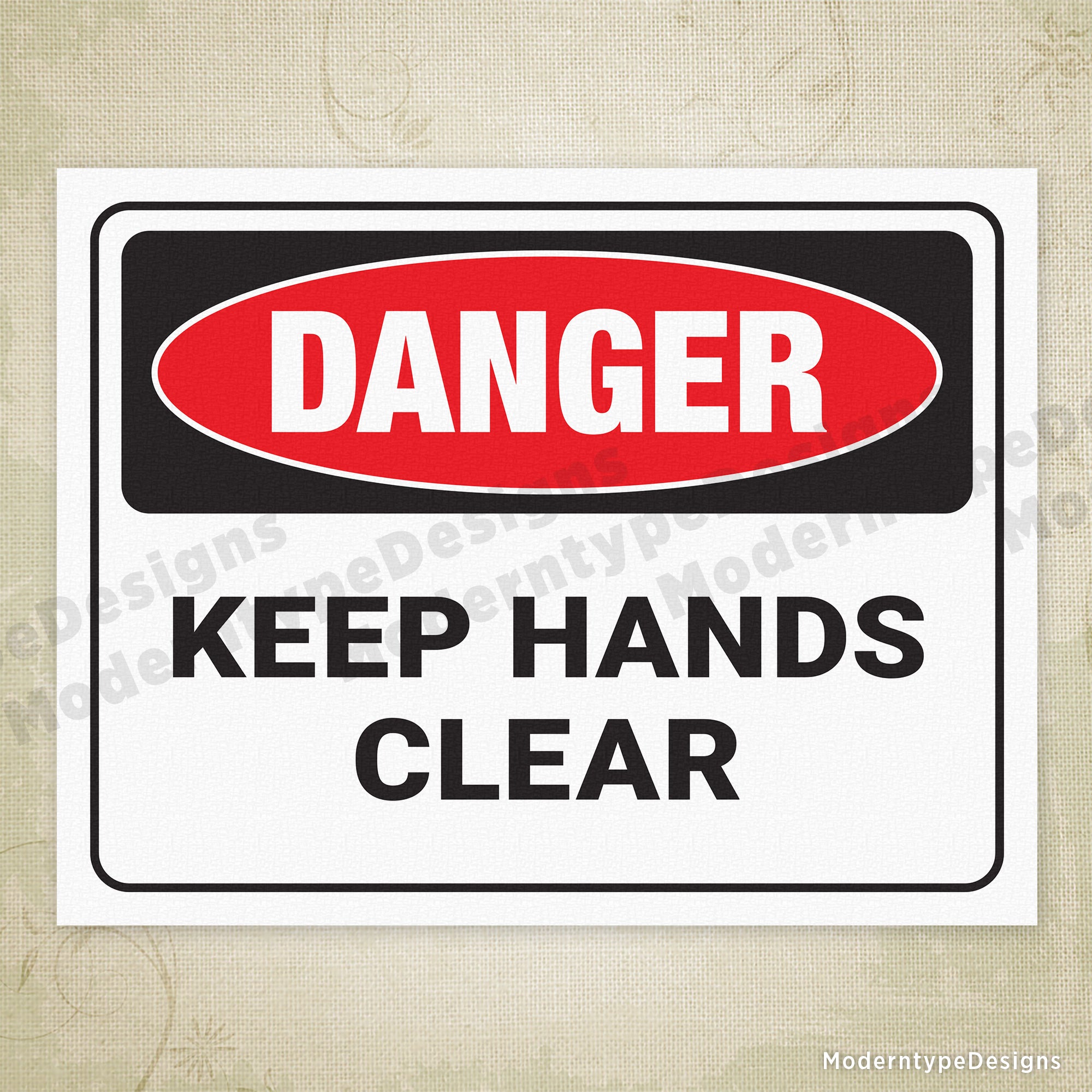 Keep Hands Clear Printable Sign