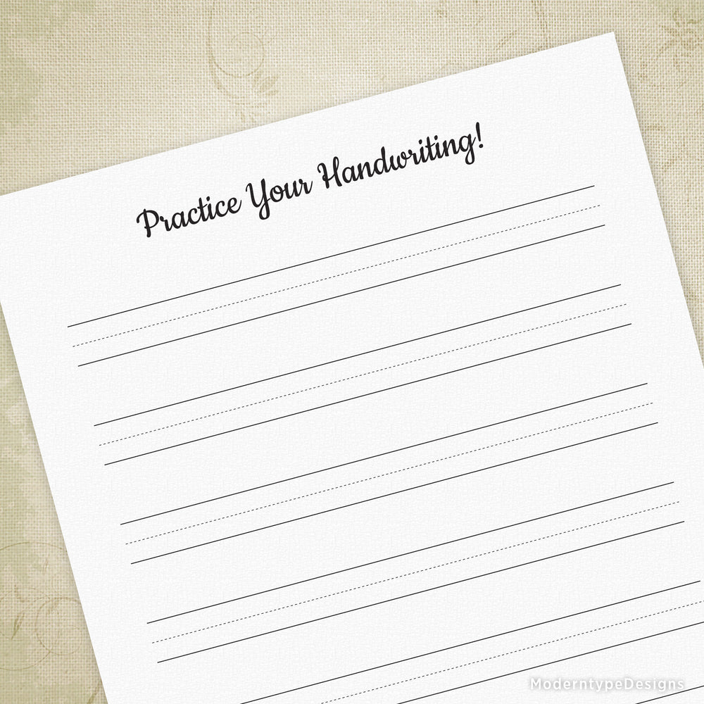 Handwriting Practice Printable Sheet