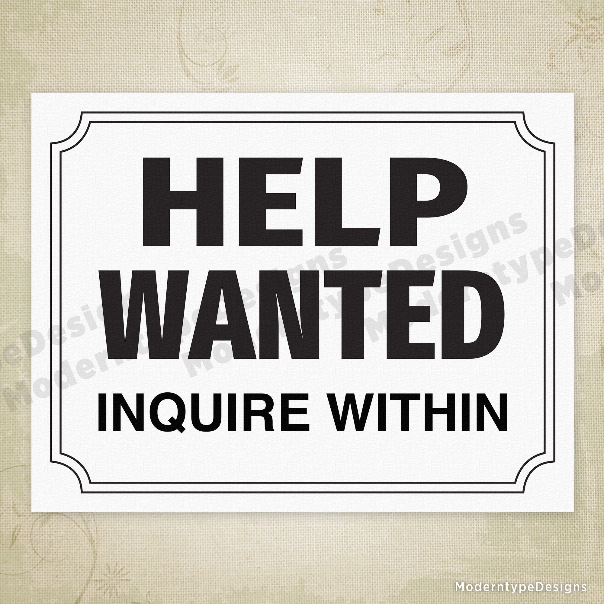 Help Wanted Printable Sign Editable Help Wanted Printable Sign Editable